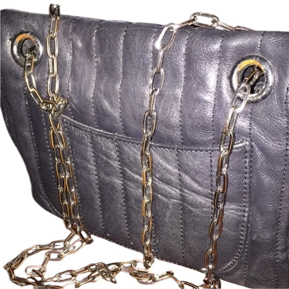 Claudia Ciuti black Quilted Leather Bag Adjustable Chain Strap